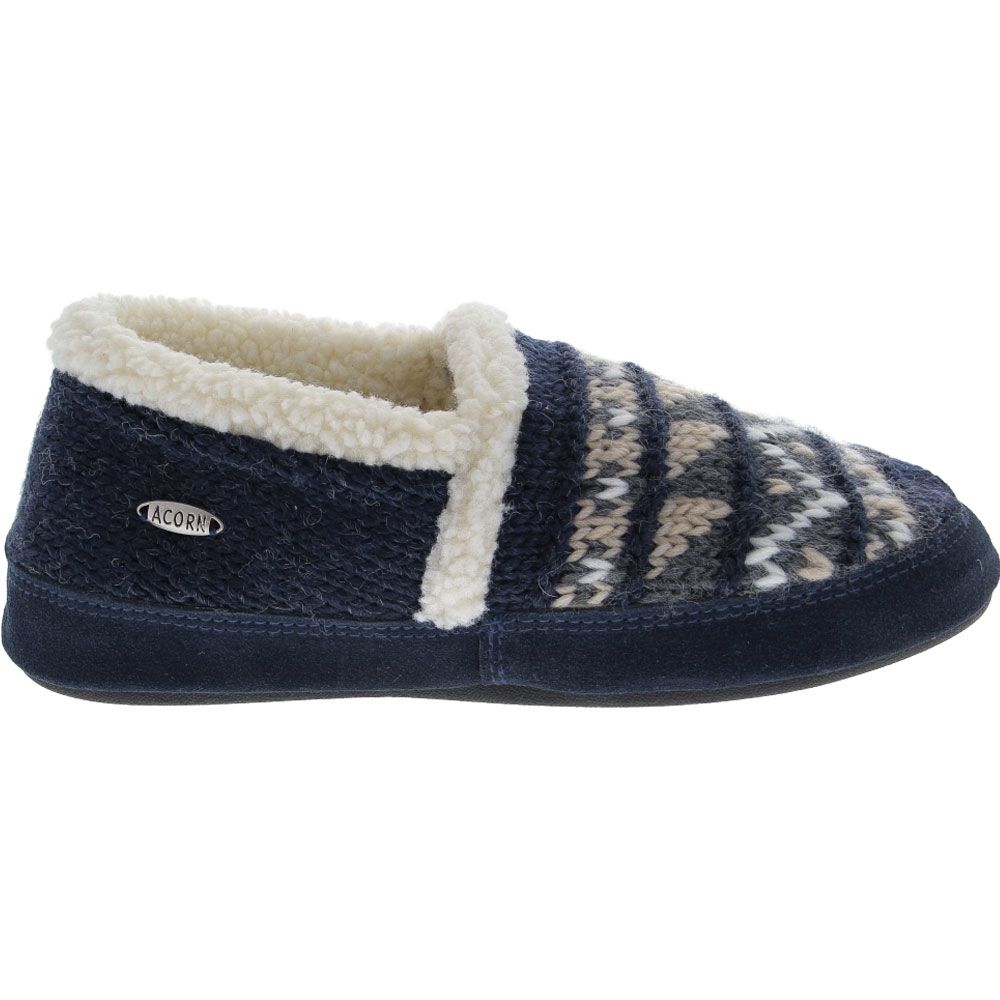 Acorn Nordic Moc Slippers - Womens Navy Side View