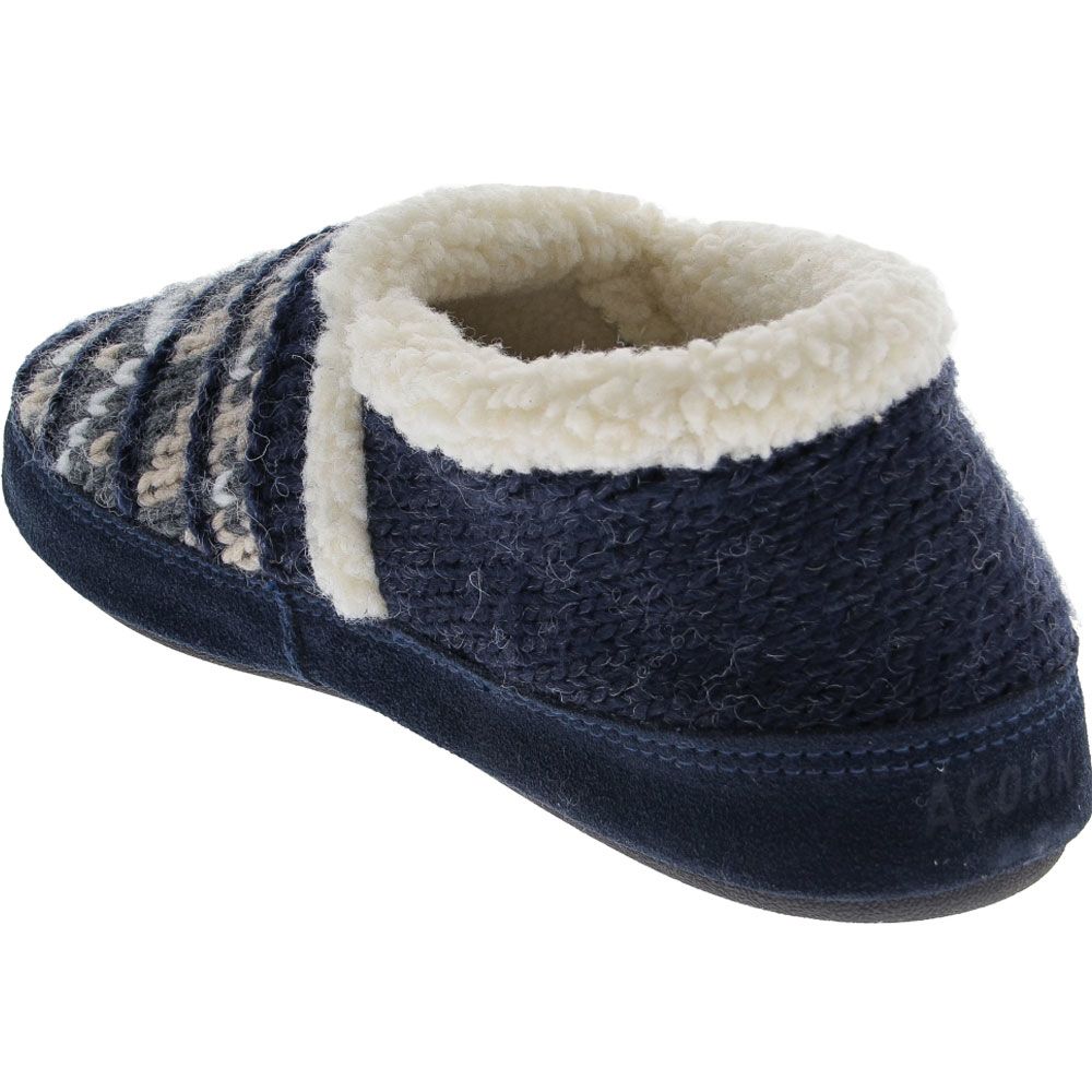 Acorn Nordic Moc Slippers - Womens Navy Back View