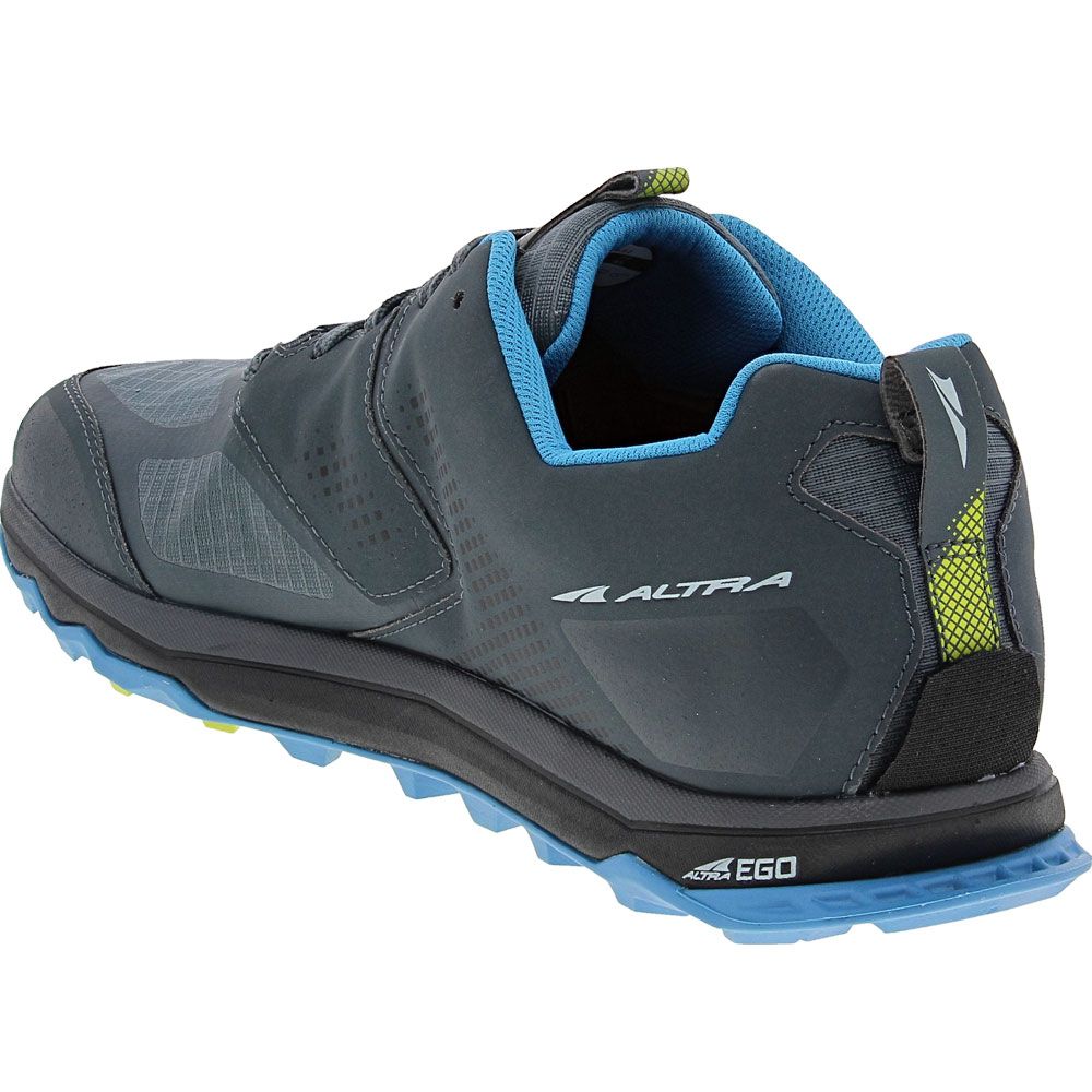 Altra Lone Peak 5 Trail Running Shoes - Mens Blue Lime Back View