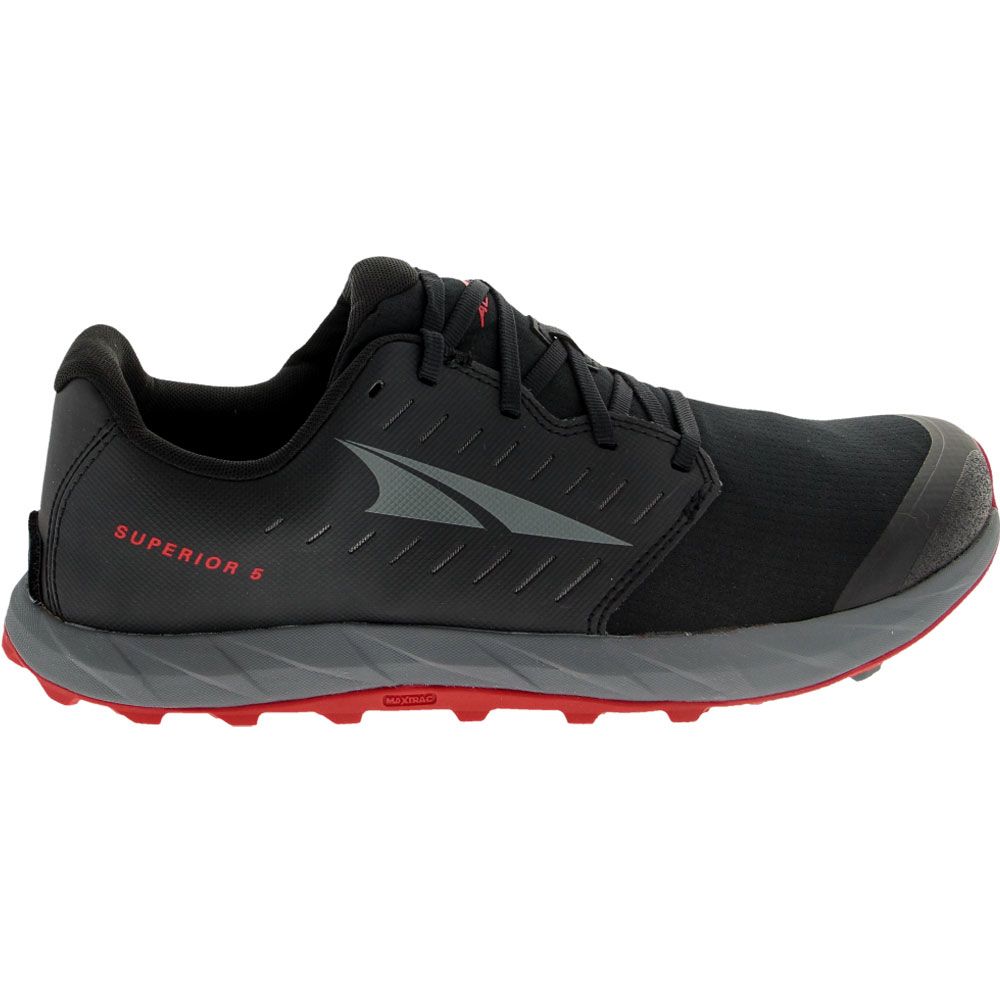 Altra Superior 5 Mens Trail Running Shoes Black Red Side View