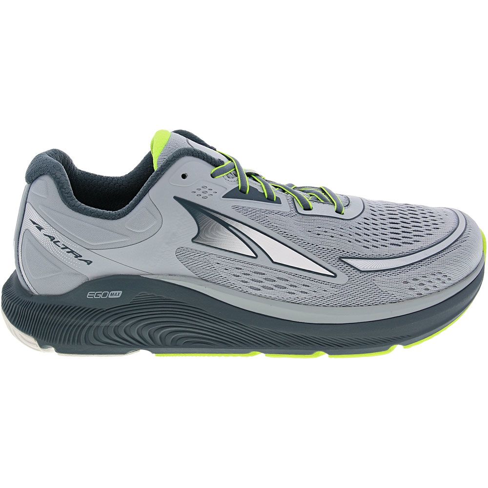 Altra Paradigm 6 Running Shoes - Mens Gray Lime Side View