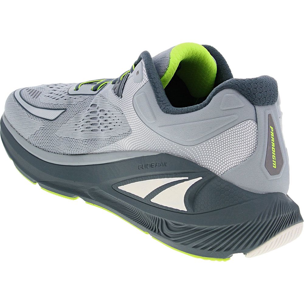 Altra Paradigm 6 Running Shoes - Mens Gray Lime Back View