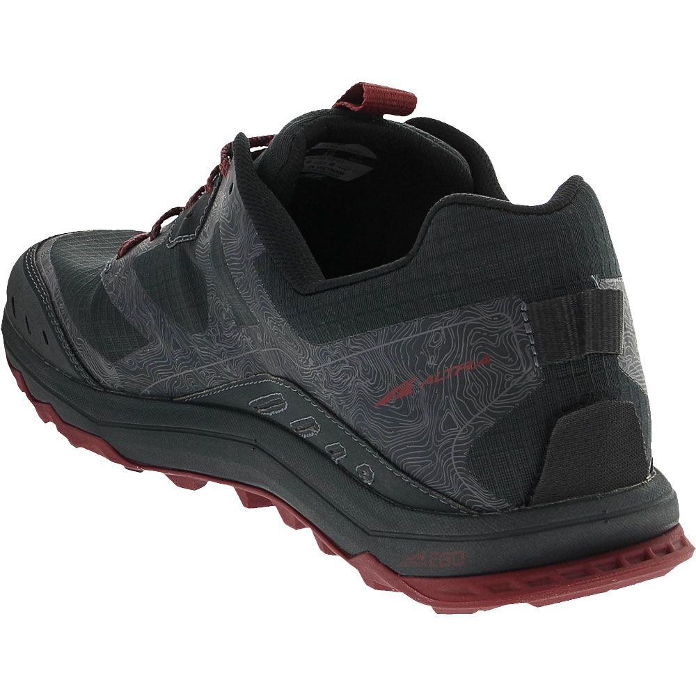 Altra Lone Peak 6 Trail Running Shoes - Mens Black Gray Back View