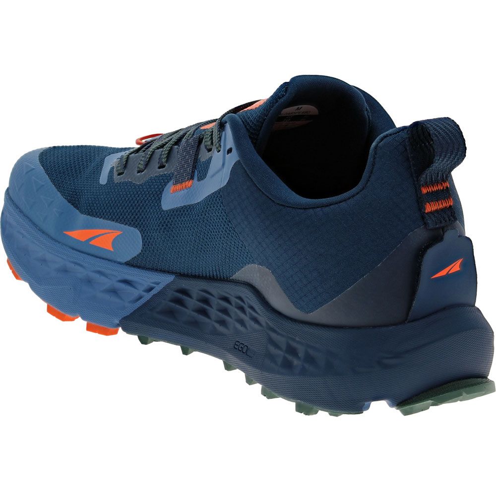 Altra Timp5 Trail Running Shoes - Mens Blue Orange Back View