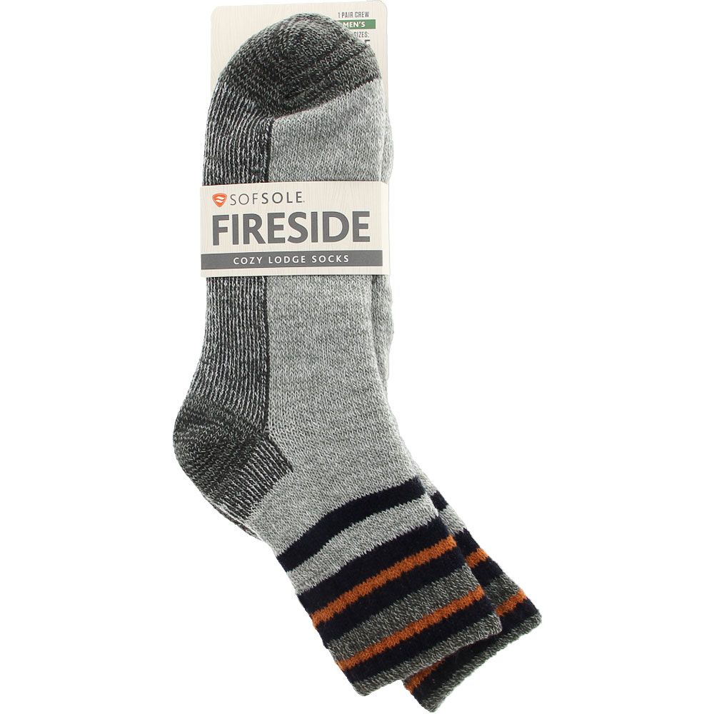 Implus SofSole Fireside Stripe Dream Socks - Mens Grey View 2