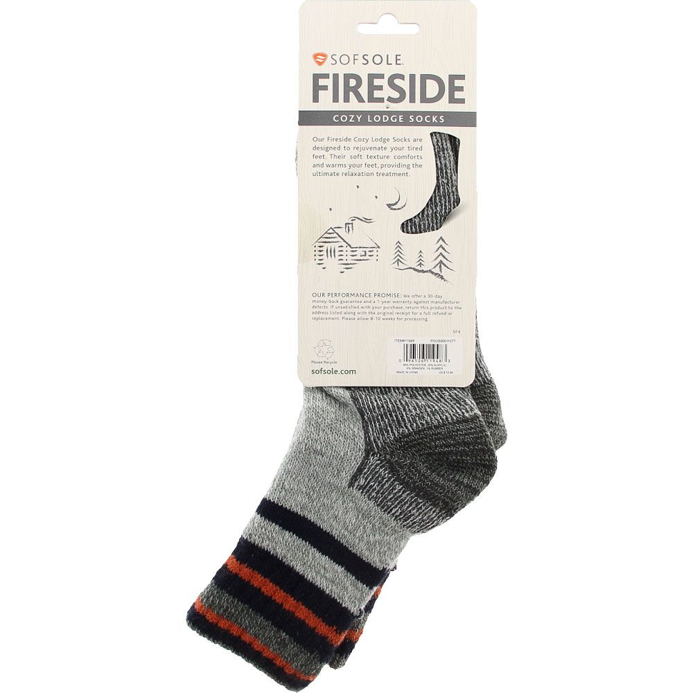 Implus SofSole Fireside Stripe Dream Socks - Mens Grey View 3