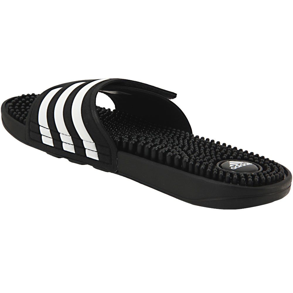 Adidas Adissage Slide Sandals - Womens Black White Back View