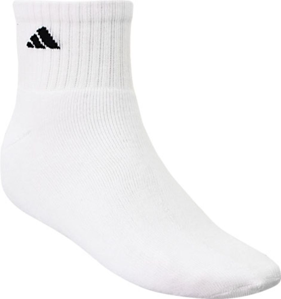 Adidas 6 Pack Quarter Socks - Mens White Black
