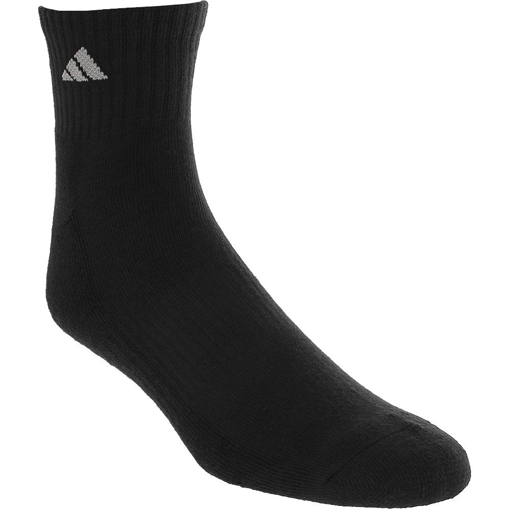 Adidas Mens 6 Pack Quarter Athletic Socks Black