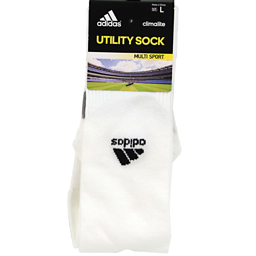 Adidas Utility Over the Calf Socks White Black Grey View 2
