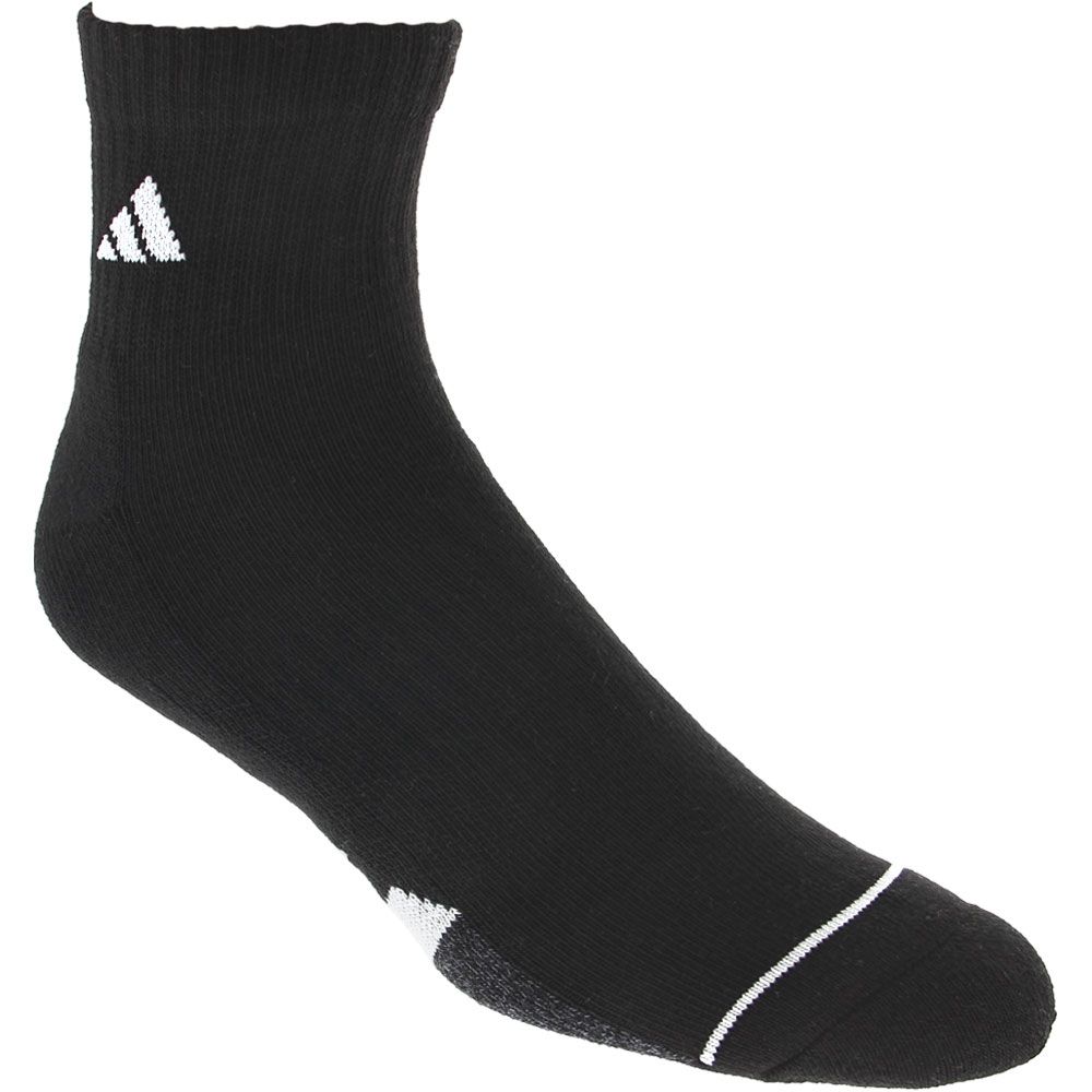 Adidas Cushioned  3-Pack Mens Quarter Socks Black White Black Onyx