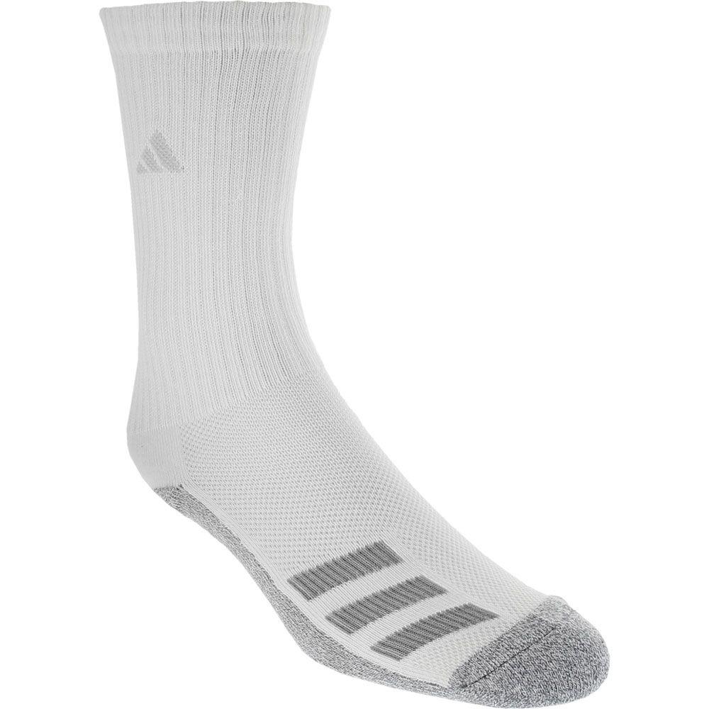 Adidas Youth 6 Pk Crew Socks - Boys | Girls White Grey