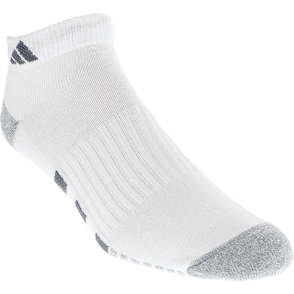 Adidas Cushioned 3 Stripe Mens 3pk Lo Cut Socks White Grey