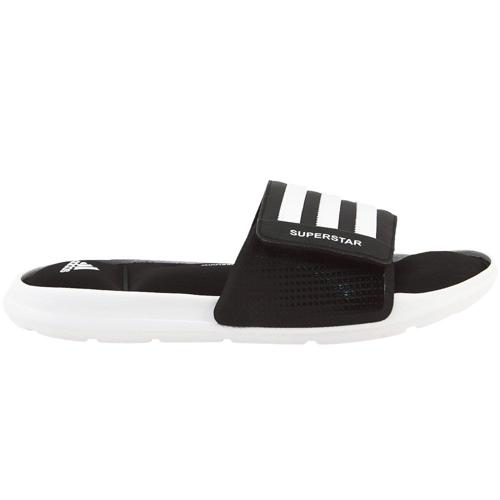 Adidas Superstar 5g Slide Sandals - Mens Black White Side View