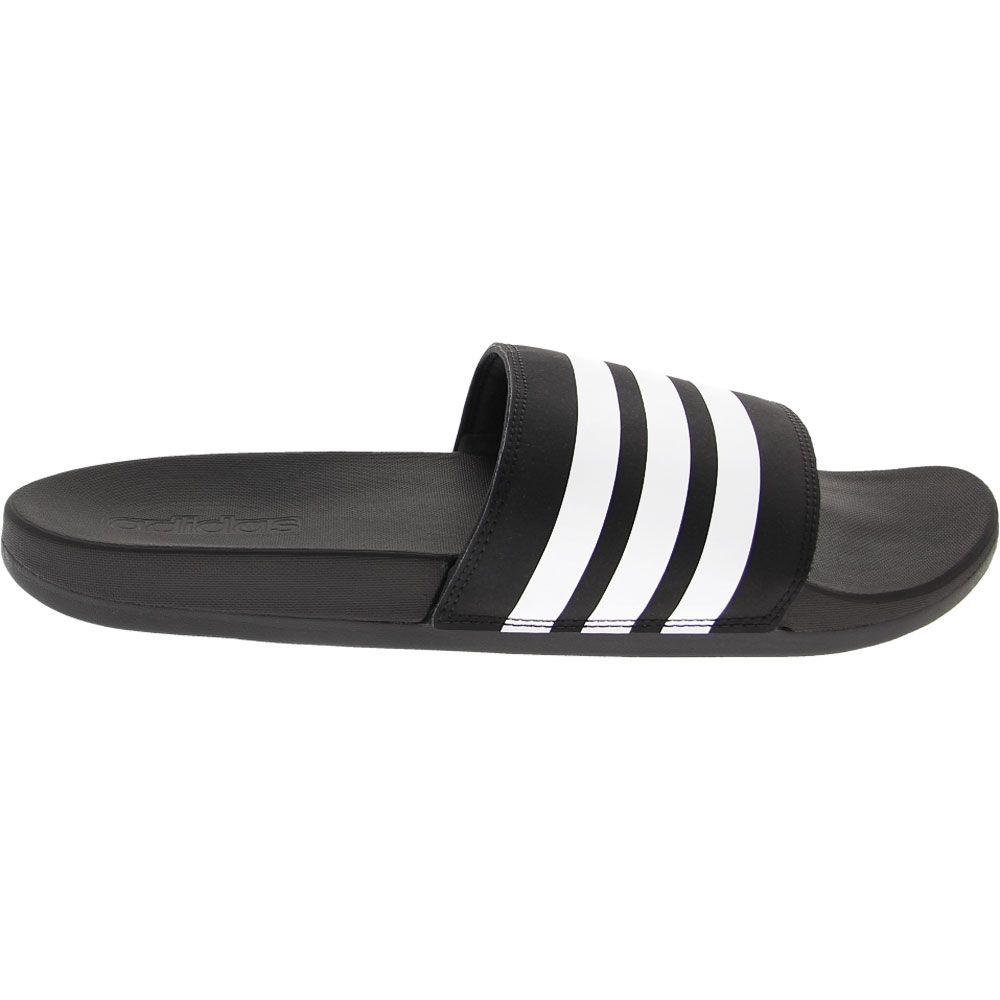 Adidas Adilette Comforted Slide Sandals - Mens Black White Side View