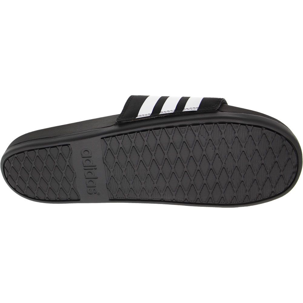 Adidas Adilette Comforted Slide Sandals - Mens Black White Sole View