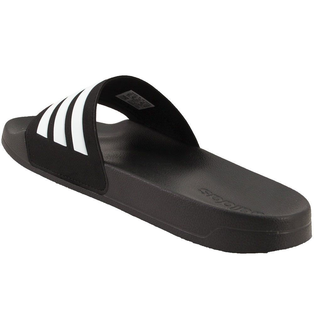 Adidas Adilette Shower Water Sandals - Mens Black White Back View