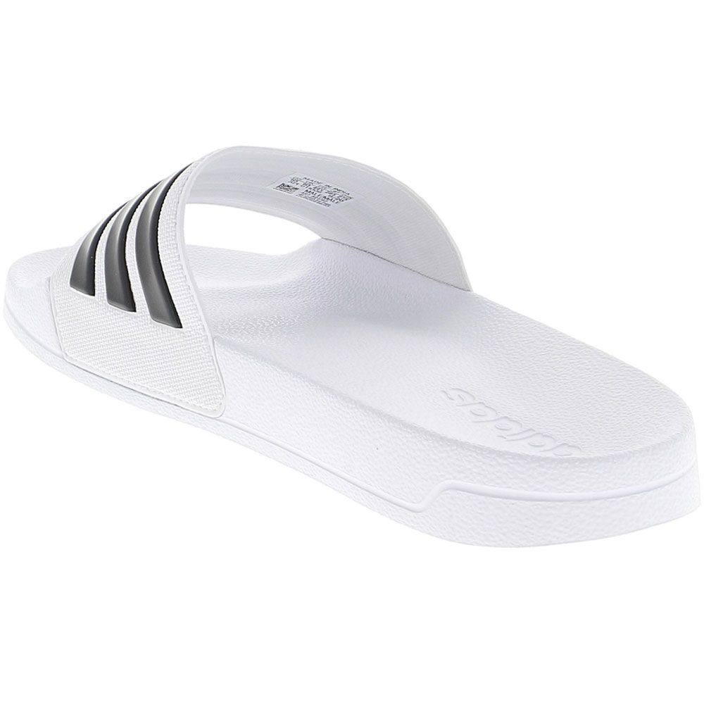 Adidas Adilette Shower Water Sandals - Mens White Black Back View