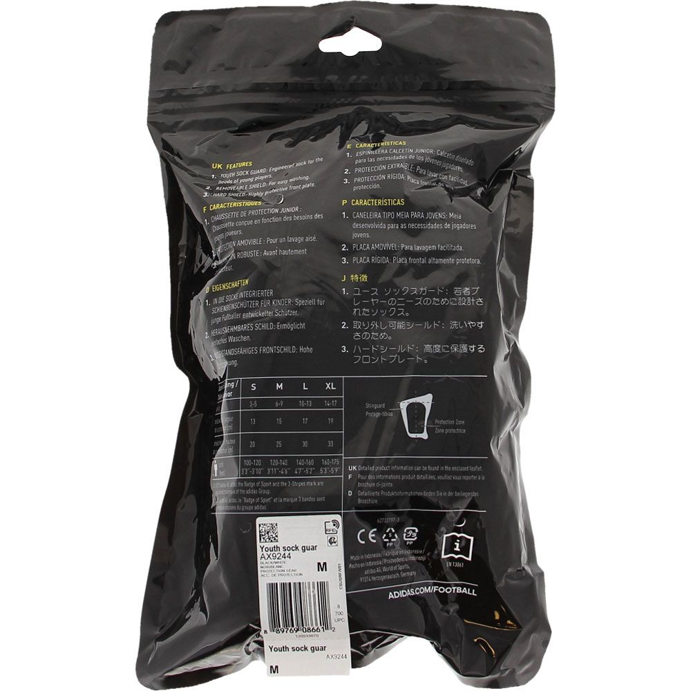 Adidas Youth Sock Guard Shin Guards Black View 4