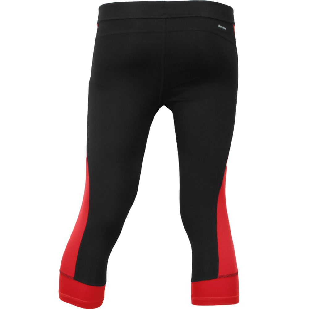 Adidas Techfit Capri Pants - Womens Black Red View 2
