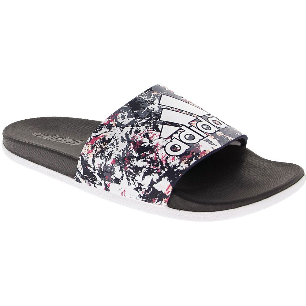 Adidas Adilette Comf Print Slide Sandals - Womens Black Multi