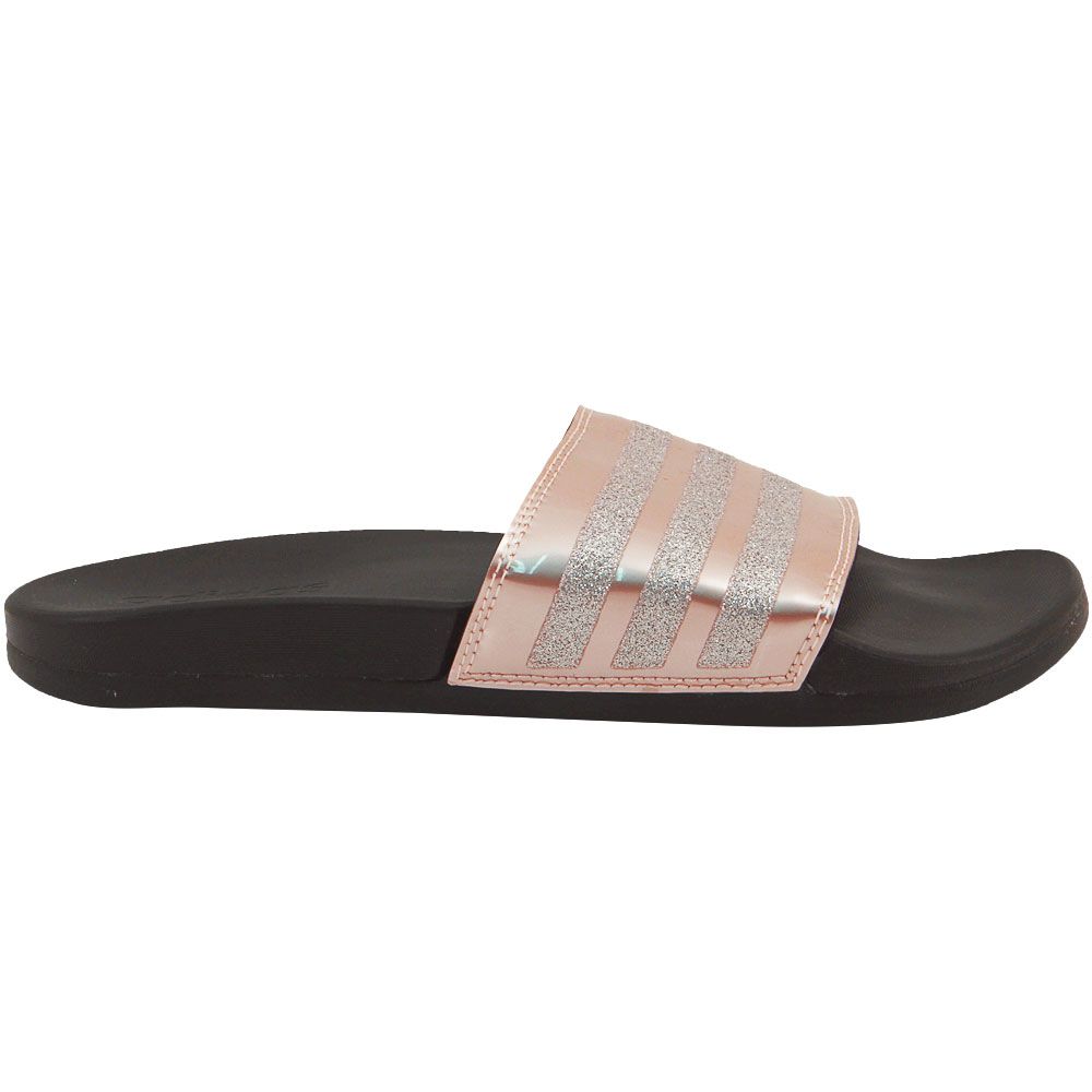 Adidas Adilette Cloudfoam Plus Expolorer Slides Sandals - Womens Grey Side View