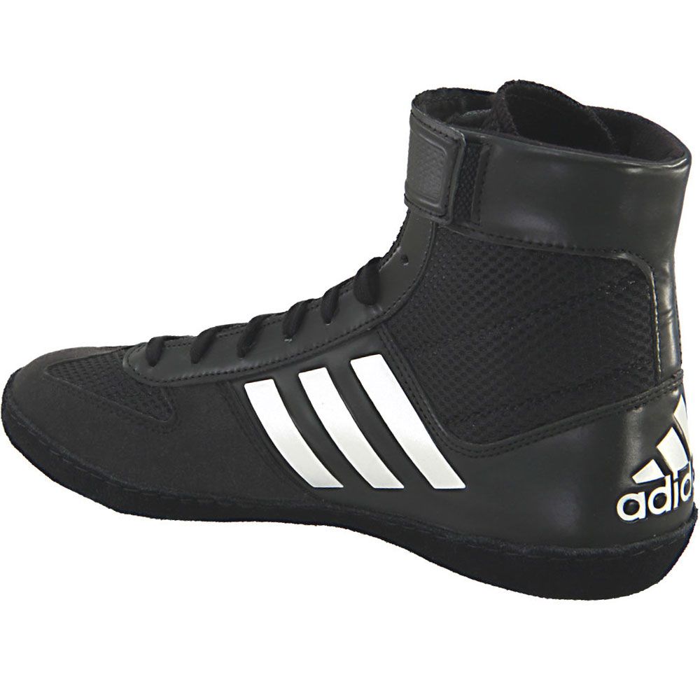 Adidas Combat Speed 5 Wrestling Shoes - Mens Black Silver Back View