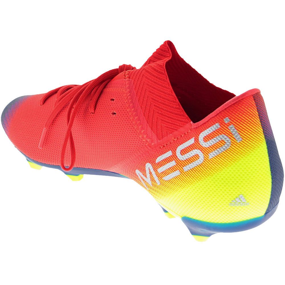 Adidas Nemeziz Messi 18 3 Outdoor Soccer Cleats - Mens Red Silver Back View