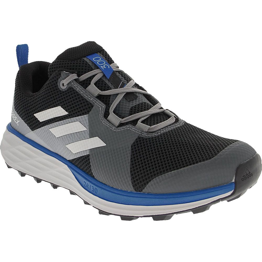 Adidas Terrex Two Trail Running Shoes - Mens Black Grey Blue