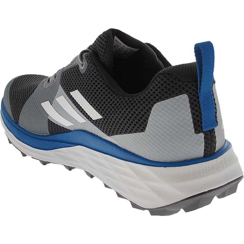 Adidas Terrex Two Trail Running Shoes - Mens Black Grey Blue Back View