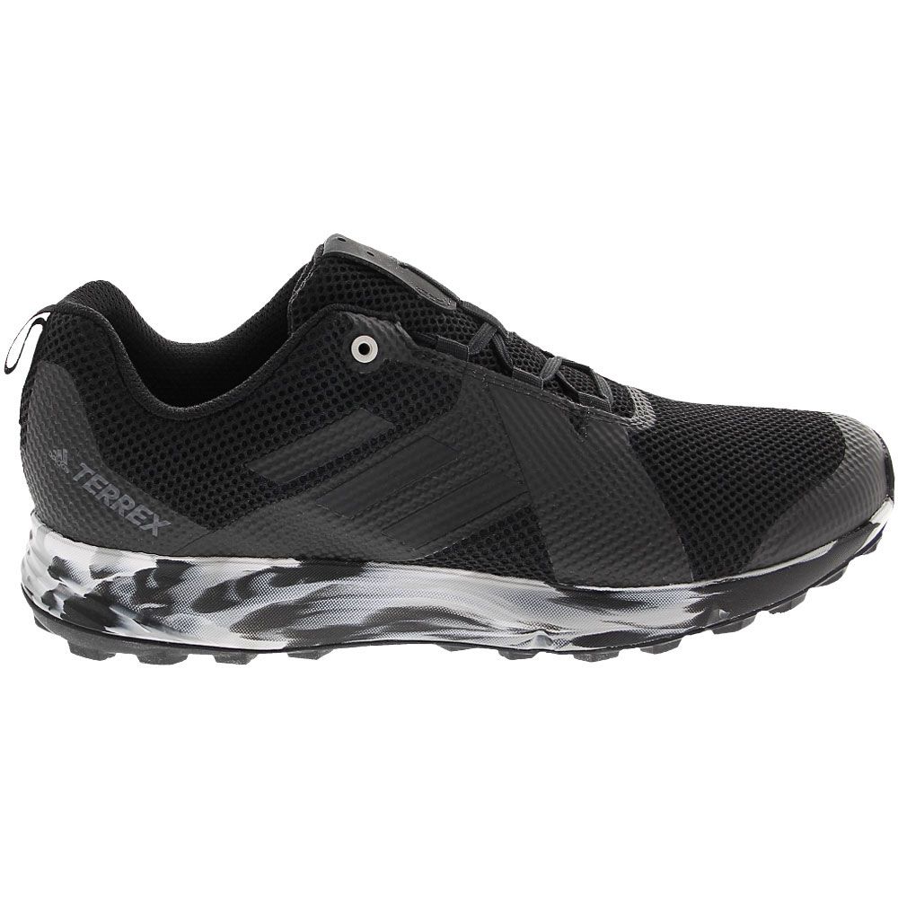 'Adidas Terrex Two Trail Running Shoes - Mens Black Grey