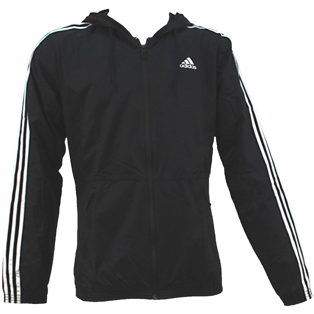 Adidas Essential 3 Stripe Jkt Jackets - Mens Black White