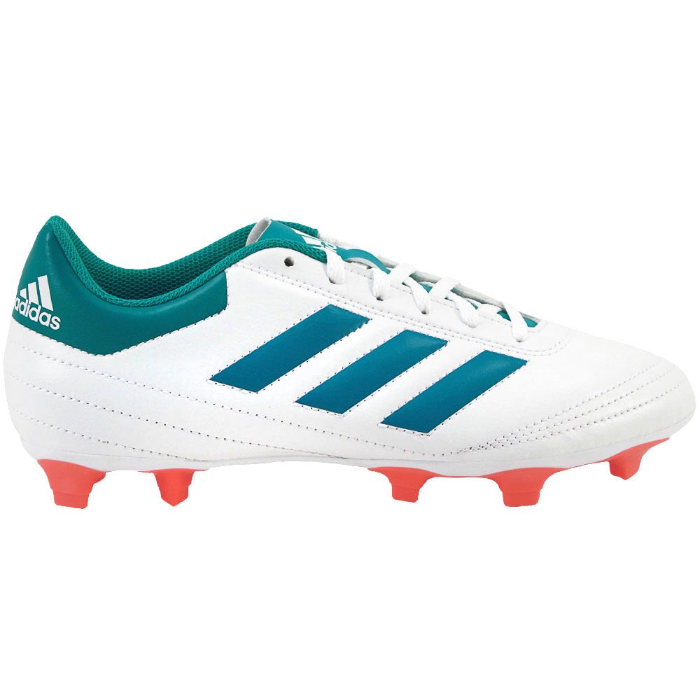 Adidas Goletto 6 FG Outdoor Soccer Cleats - Womens White Blue Side View