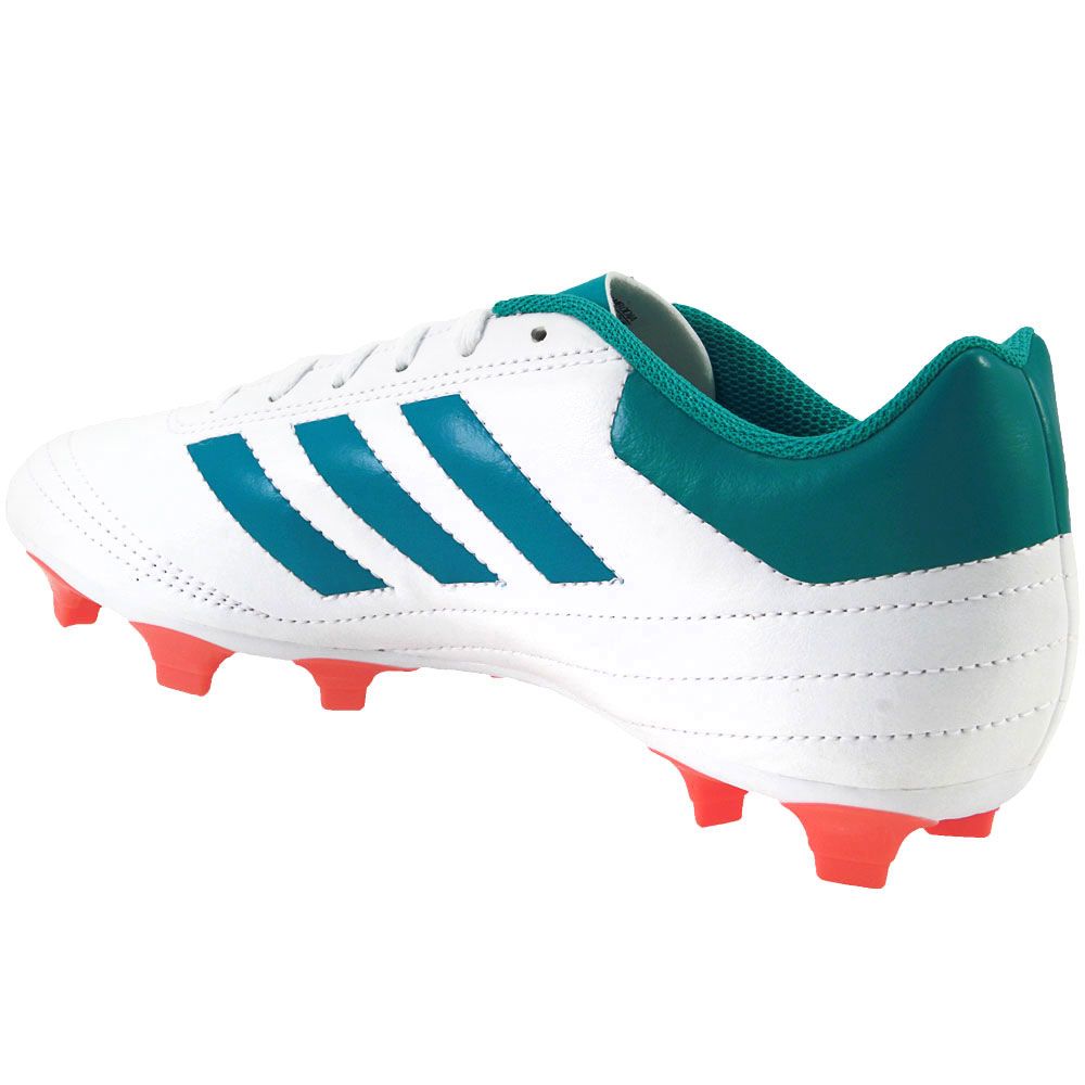 Adidas Goletto 6 FG Outdoor Soccer Cleats - Womens White Blue Back View