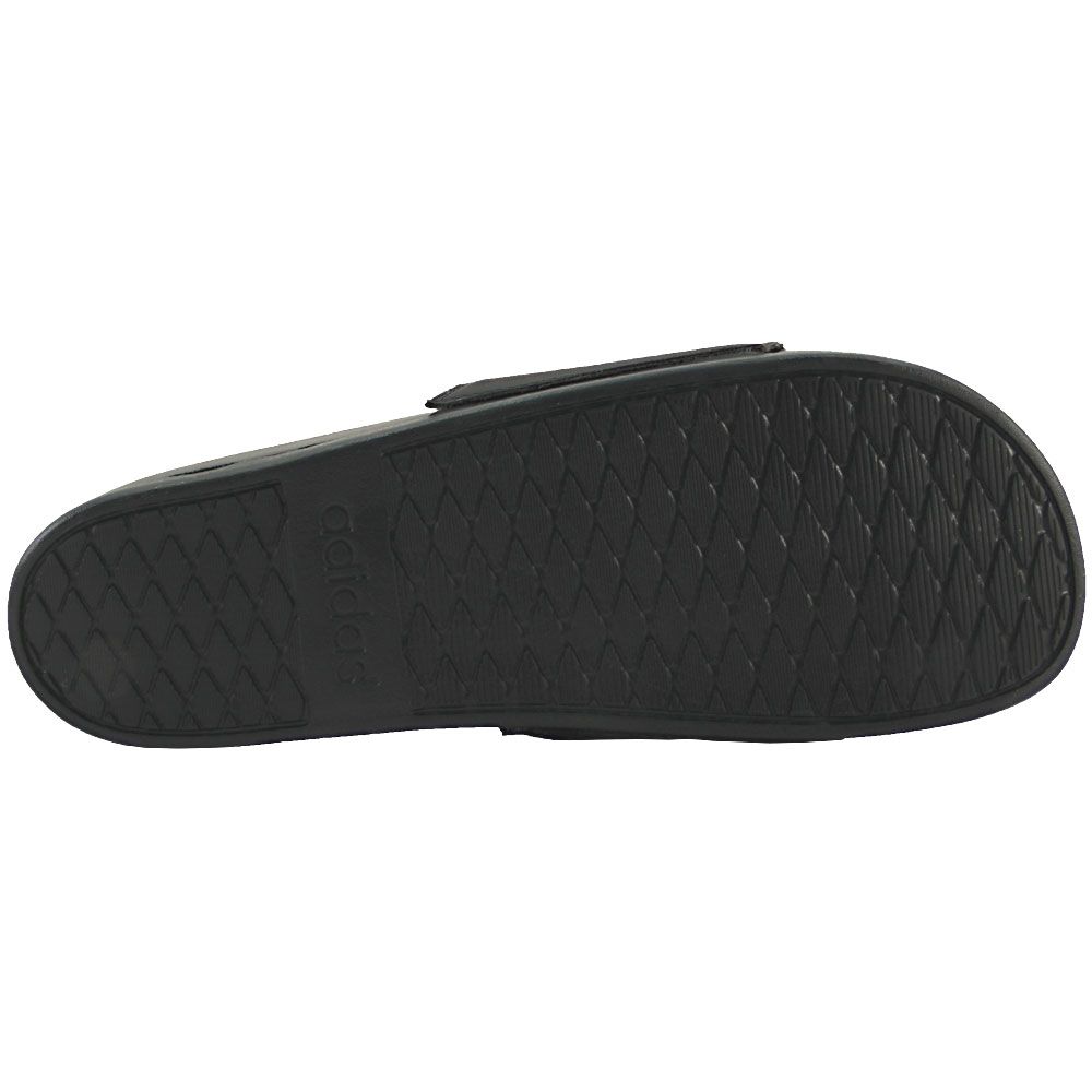 Adidas Adilette Comfort Slide Sandals - Mens Black White Sole View