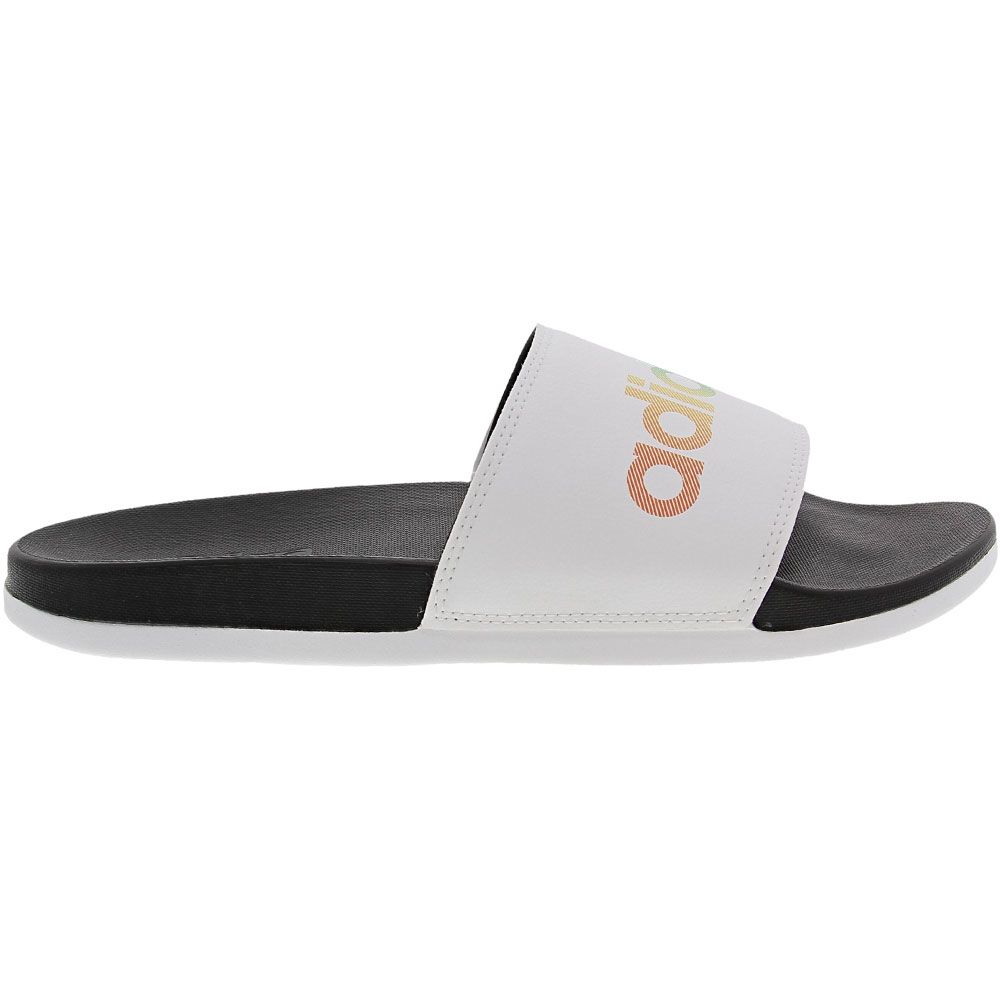 Adidas Adilette Comfort Slide Sandals - Mens White Multi Side View