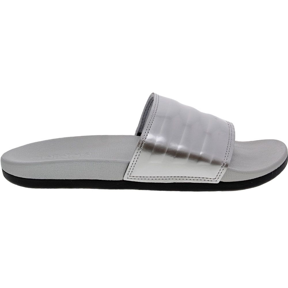 Adidas Adilette Cloudfoam Plus Logo Slides Sandals - Womens Silver