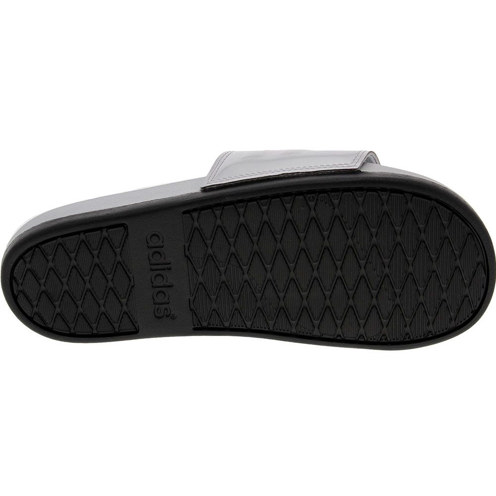 Adidas Adilette Cloudfoam Plus Logo Slides Sandals - Womens Silver Sole View