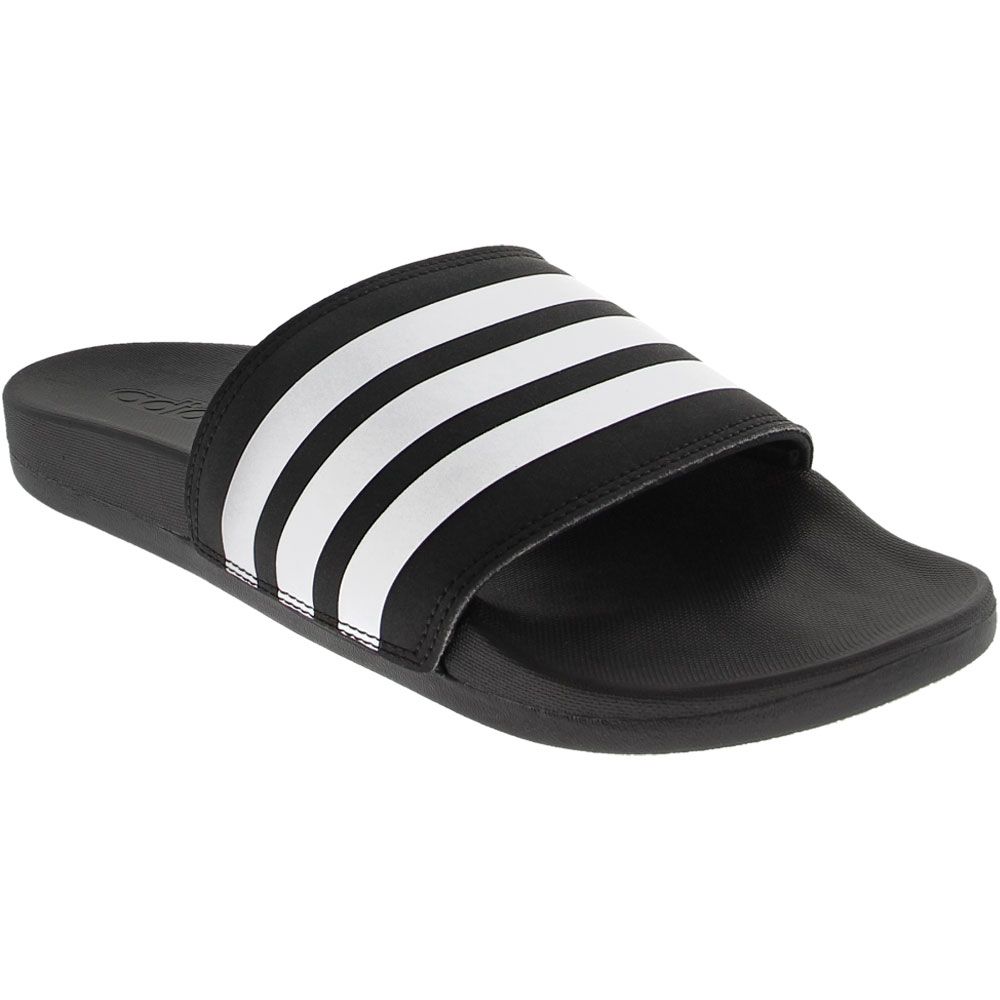 Adidas Adilette Cloudfoam Plus Logo Slides Sandals - Womens Black Black White