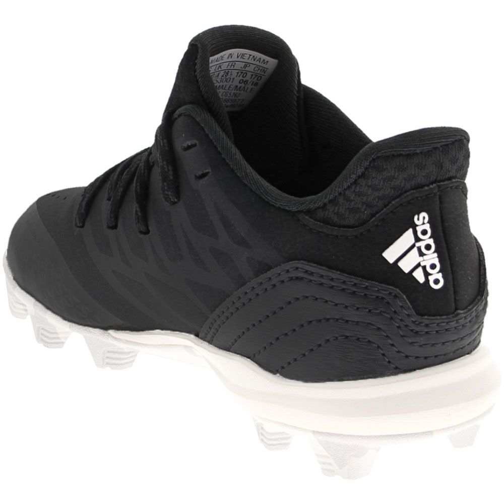 Adidas Icon 4 Md K Baseball Cleats - Boys Core Black Running White Carbon Back View