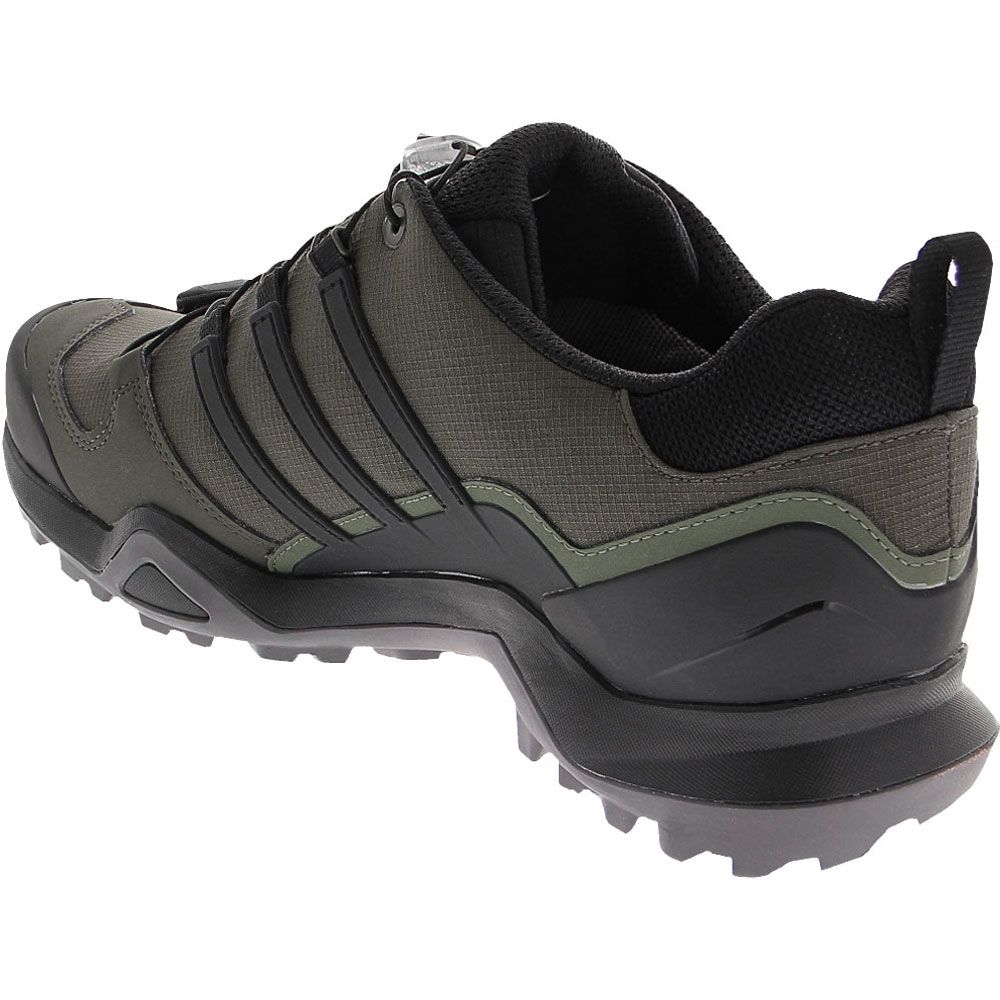 Adidas Terrex Swift R2 Gtx Hiking Shoes - Mens Night Cargo Black Base Green Back View