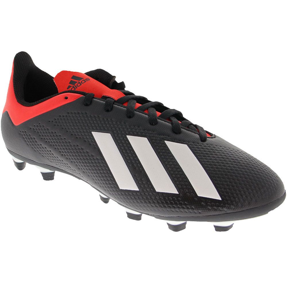 Adidas X 18 4 FG Outdoor Soccer Cleats - Mens Black White Red