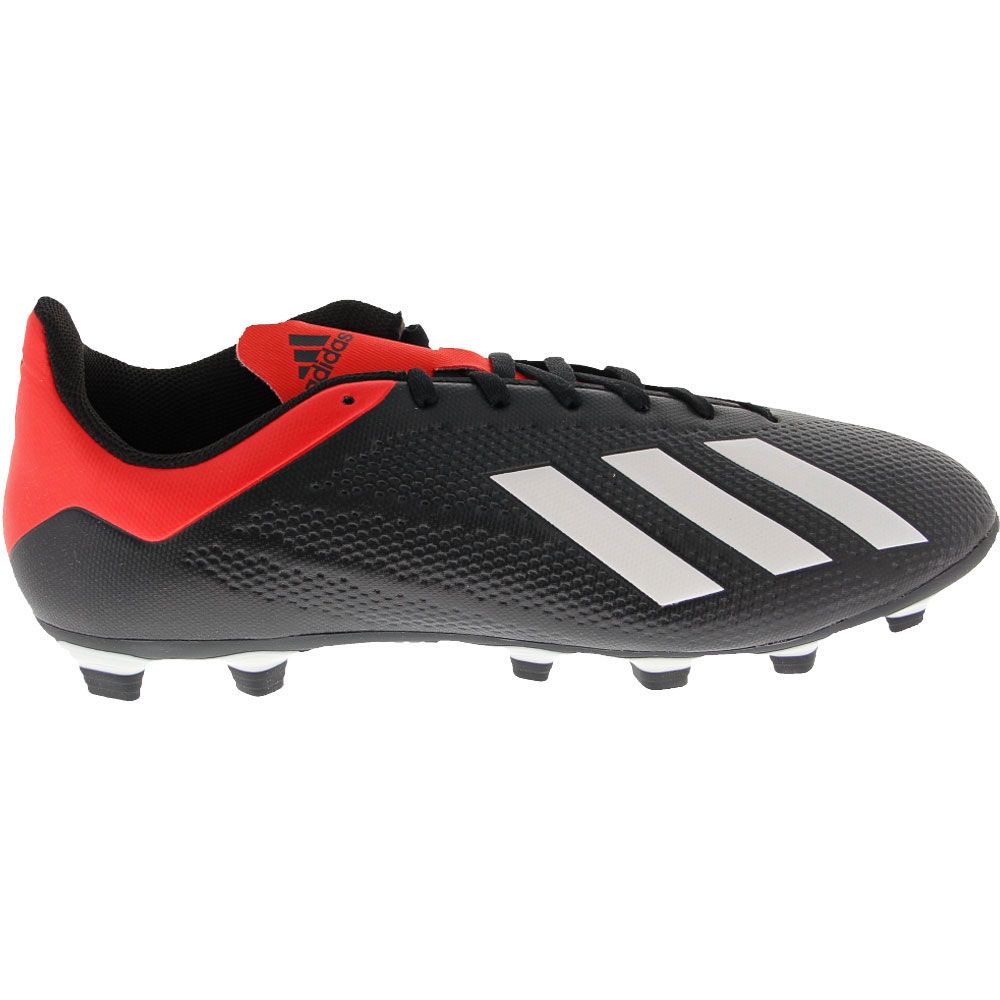 Adidas X 18 4 FG Outdoor Soccer Cleats - Mens Black White Red Side View
