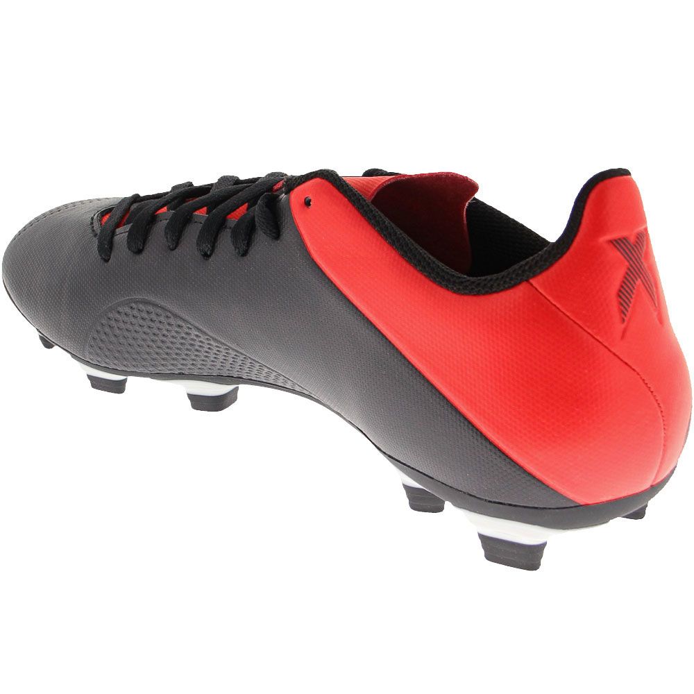 Adidas X 18 4 FG Outdoor Soccer Cleats - Mens Black White Red Back View
