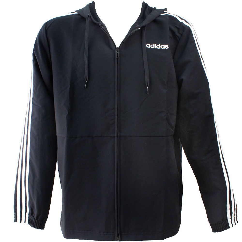 Adidas Essential 3 Stripe Wvn Jackets - Mens Black White