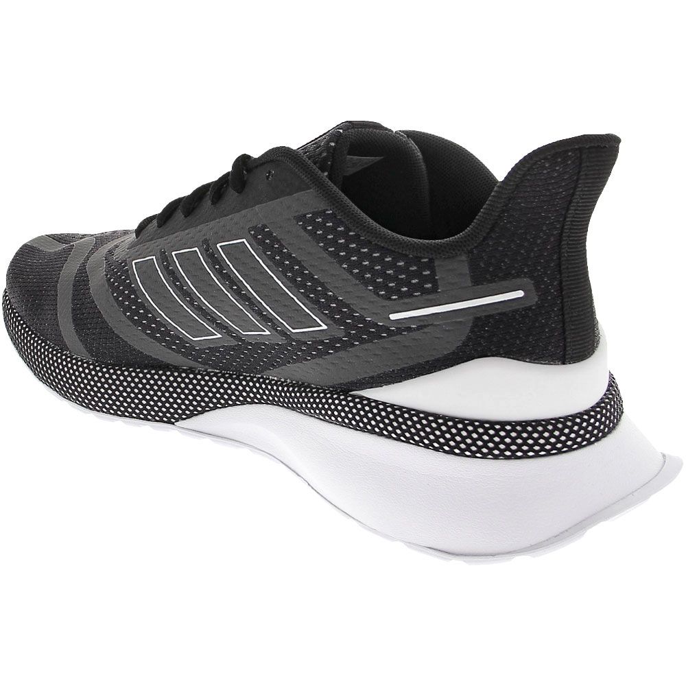 Adidas Nova Run Running Shoes - Mens Black White Back View