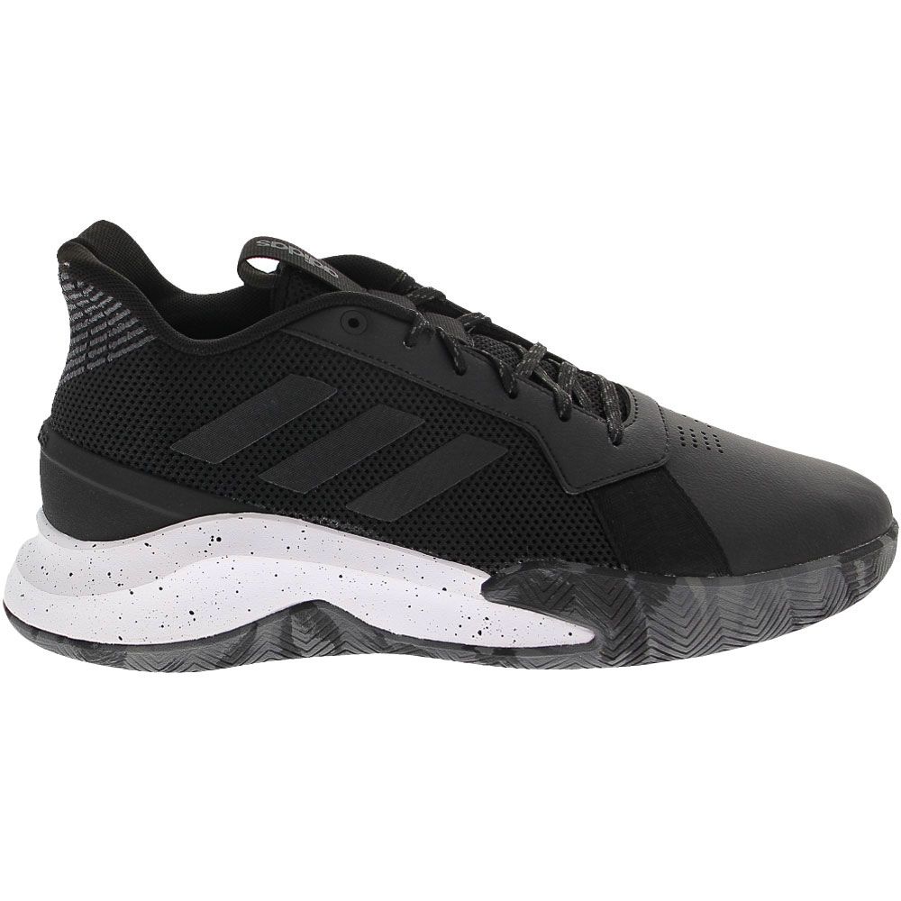 Adidas Run The Game Basketball Shoes - Mens Black White Side View