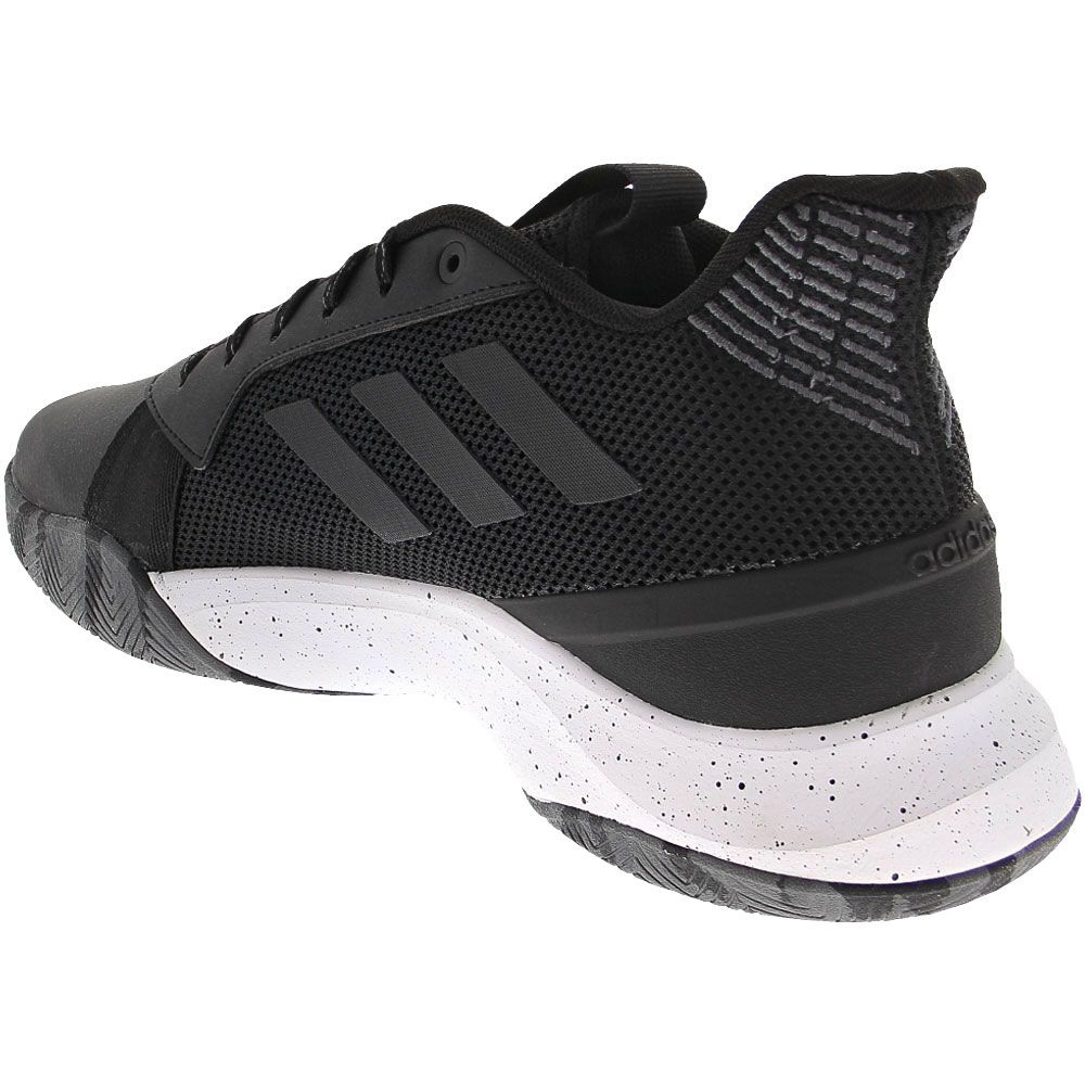 Adidas Run The Game Basketball Shoes - Mens Black White Back View