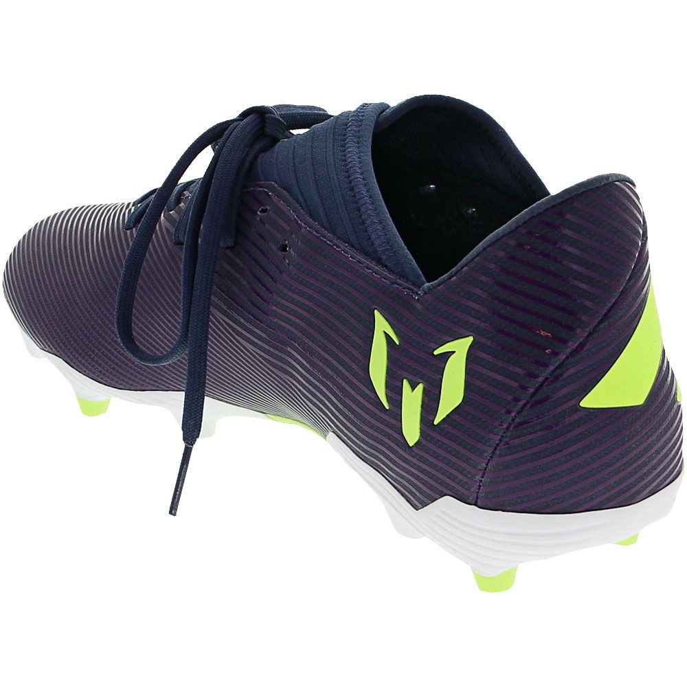 Adidas Nemeziz Messi 19 3 Fxg Outdoor Soccer Cleats - Mens Purple Blue Green Back View