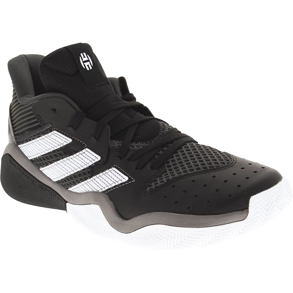 Adidas Harden Stepback Basketball Shoes - Mens Core Black Grey Six Cloud White